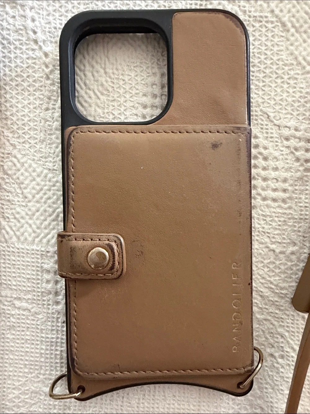 Tan Crossbody Phone Wallet Set by Bandolier